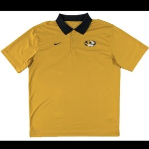 Nike Dri-Fit NCAA Missouri Tigers Mizzou Gold Polo Shirt Men's Size Large